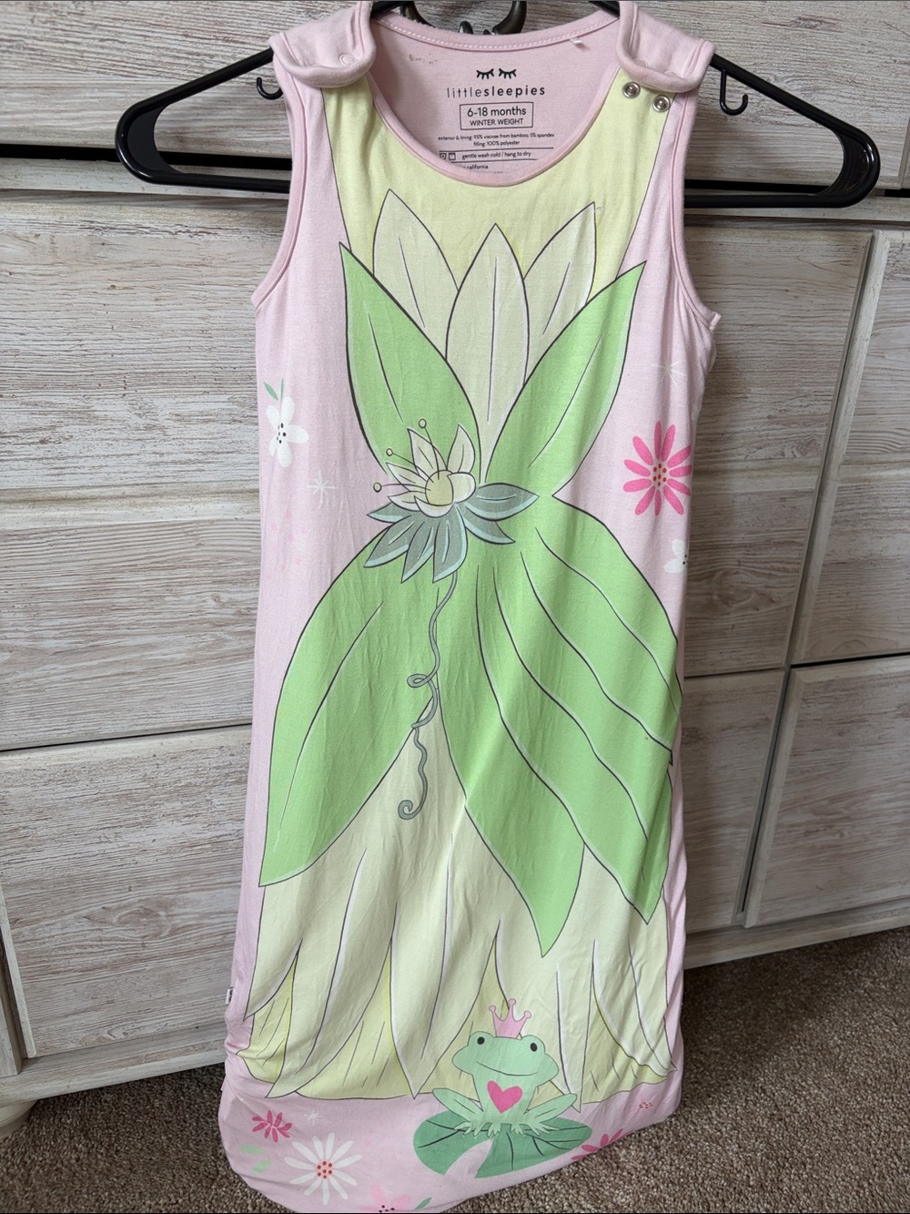 Little Sleepies Tiana 6-18 Month Pink & Green Floral Sleep sack